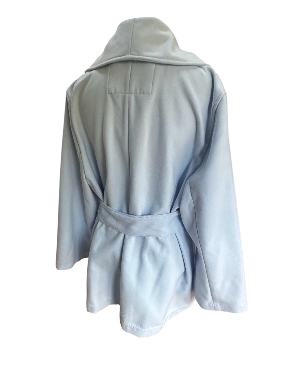 Banana Republic Davenport Blue Belted Short Shawl Collar Pea Coat Worn Twice XL - Picture 11 of 11